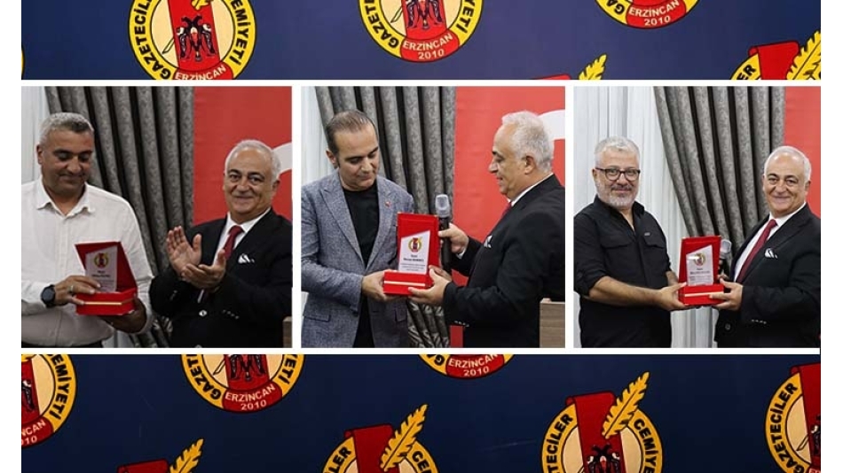 Erzincan Gazeteciler Cemiyeti'nden Kurucu ve Eski Başkanlara Teşekkür Plaketi