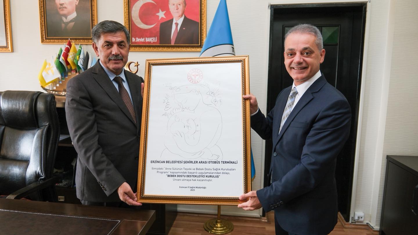 Erzincan Belediyesi’ne Türkiye’de ilk olan “Bebek Dostu Destekleyici Kuruluş” ünvanı verildi.